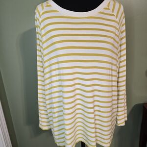 CAbi Striped Yellow and White Tunic